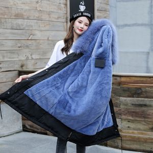 Coton à manches longues Épaissir Femmes Vêtements Version coréenne Lâche Plus Taille Mi-longueur Parkas Manteau d'hiver 192A 210420