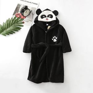 Hoods met lange mouwen kinderbadrobe cartoon panda kinderen gewaad mooie dierenjongen badjas