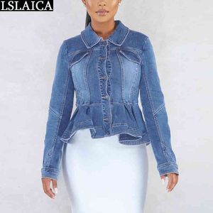 Jaquette à manches longues Veste Femmes Vintage Couture Vêtements Mode Casual Streetwear Volants Chaquetas de Mujer 210520