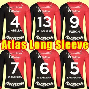 Liga MX 23 24 Atlas FC voetbalshirts met lange mouwen thuis 2023 2024 Julian Quinones Jeremy Marquez Gonzalo Maroni voetbalshirts Heren Fans versie