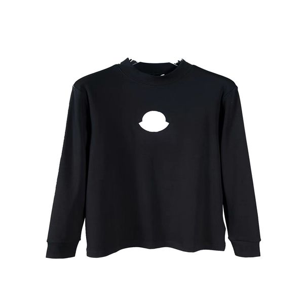 Camiseta de manga larga para hombre, cuello redondo, camisetas de algodón transpirable, negro, blanco, lujos, tops con estampado geométrico, camisetas de otoño e invierno, ropa deportiva, sudadera, talla M-3XL