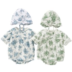 Lange mouwen eendelig pak herfst meisje bodysuits baby china stijl druk bodysuit geboren crawling kleding 210417