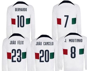 Maillots de football à manches longues 10 BERNARDO 22-23 Personnalisé Personnalisé 8 J.MOUTINHO 14 WILLIAM 3 PEPE 11 B.FERNANDES kingcaps vente en gros Concevez votre propre vêtement