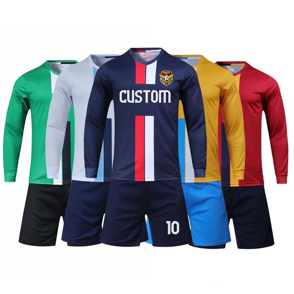 T-shirts à manches longues Shorts Soccer en jersey Soccer pour hommes Personnalisés Uniforme de football personnalisé Male Vêtements sportifs respirants 240430