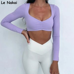 Chemises de yoga à manches longues pour les femmes entraînement de gymnase