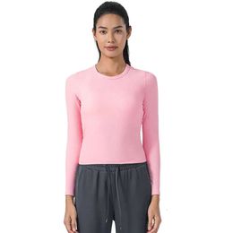 Chemises de Yoga à manches longues Lu-162 haut de sport Fitness Yoga t-shirt tenue de sport pour femmes gymnase Femme maillot Mujer course Outf 69