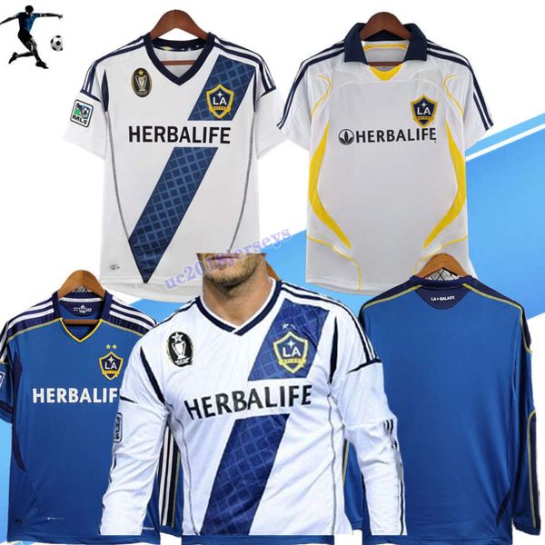 Manches longues 2007 2012 maillot de football rétro la galaxy 06 07 12 13 édition vintage BECKHAM Donovan Keane Juninho DELAGARZA XAVIER maillot de football