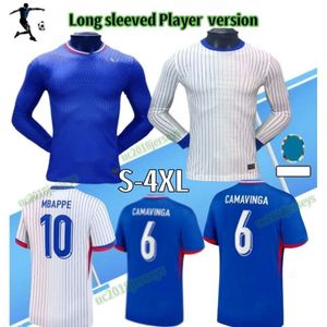 À manches longues 24 25 Mbappe Kante Benzema Soccer Jerseys 2024 Euro Cup Player Version Griezmann Giroud Maillot de Foot Men Shirt Varane Dembele Football Uniforme