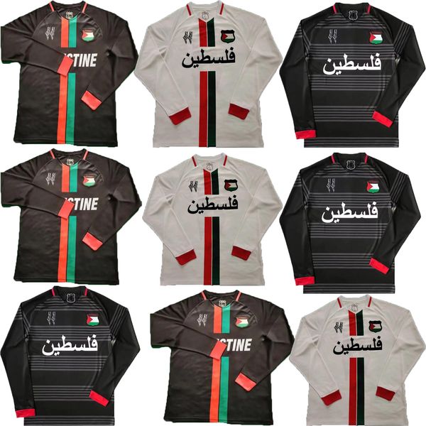 Manga larga 24 25 Palestino Mens Jerseys de fútbol Traje de entrenamiento de casa Palestina Equipo Nacional 2024 2025 Jiménez Benítez Cortes Camisa de fútbol Manga