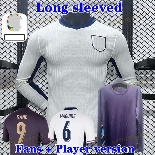 Camisetas de fútbol de la Eurocopa de Inglaterra de manga larga BELLINGHAM Equipo nacional 2024 2025 TOONE Camiseta de fútbol BLANCO BRILLANTE KANE STERLING RASHFORD SANCHO GREALISH