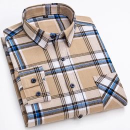 Slim Fit à manches longues printemps et automne 100% coton Pure Coton Mens Casual Mens Business Office Shirt 5xl-6xl 240510