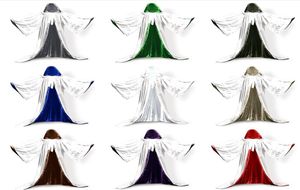 Capa con capucha de terciopelo de manga larga, capa de boda, bata Wicca de Halloween, longitud de piel sintética, capa de boda de diseñador competitivo, blanco I9772904