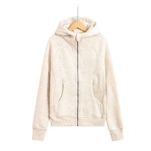 Sweat à capuche Long à taille ajustée avec fermeture éclair, veste de sport et décontractée à capuche, veste en peluche d'automne et d'hiver pour femmes