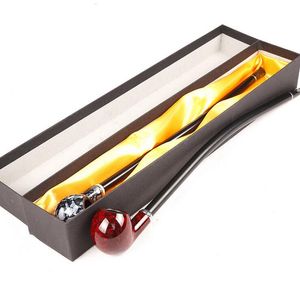 Pipa de fumar larga 41 cm Material acrílico de metal Empaquetado de regalo Tubos de cigarrillos de tabaco de mano Herramientas 7 TIPOS 3 colores