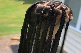 Larga recta para mujeres negras encaje virgen cabello humano peluca trenzada9759591