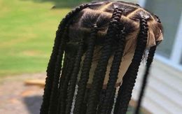 Longue ligne droite pour les femmes noires Virgin Lace Front cheveux humains tressés Wig4504721