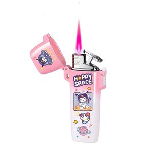 Long Strick Rink White Gradient Colord Pink Flame Light Light Torch Cigarette Cigarette Cartoon Pather