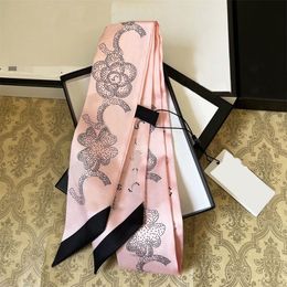 Longue bande d'écharpe en polyester pour femmes Fashion imprimé Neckerchief Designer Sac Handle Ribbon Casual Hairlace Dames Fradren