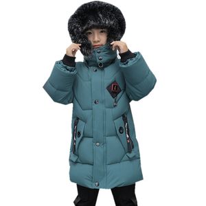 Mentaire de veste d'hiver pour enfants de style long pour garçons 5 6 7 8 9 10 11 12 13 ans Childret Tootwered Overwear Teens Boy Clothes Warm Vêtements 201126