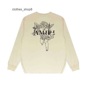 Lang sweatshirt zweet winter Amiirss termijn voorraad hoodie Chaochao merk engel schets print mouw brief puur katoen heren T-shirt VXFZ