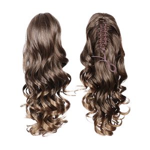 Extensiones de cabello con cola de caballo para mujer, pelo sintético ondulado largo con pinza, estilo garra, cola de caballo, fiesta de Cosplay