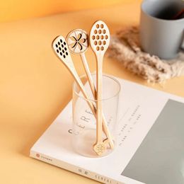 Longue vaisselle Gandage de la confiture en bois créative miel de café de grande valeur Stick Stick Small Small Spoon