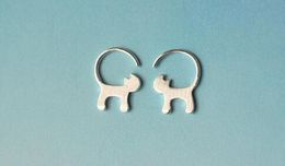 Longues boucles d'oreilles pour chats pour femmes bijoux d'animaux de mode 925 argent sterling beau cadeau simple dessin animé chats 8569382