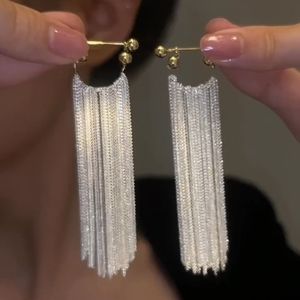 Oorbellen met lange kwastjes voor bruidsmode Nieuwe modetrend Vrouwelijke sieraden Sliver Eearring Accessoires voor bruiloftsfeesten