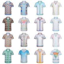 Camisas de manga corta de Casablanca, camisas de flores retro de moda de viajes de la playa hawaiiana, camisas para hombres de media manga
