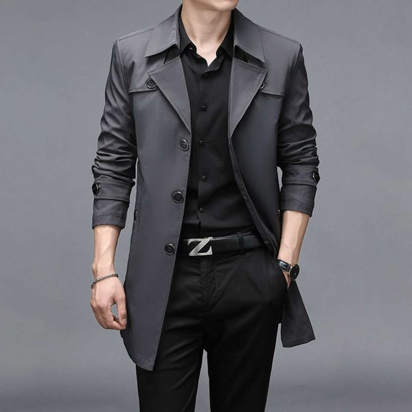 Trench-Coat à Long terme pour hommes et jeunes hommes, veste décontractée de longueur moyenne avec 13 couleurs, Style printemps-automne