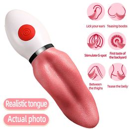 Lange tongvibrator voor vrouwen Clitorisstimulator Likken Vagina Masturbator g Spot Massager Volwassene