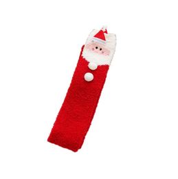 Lange buis kerstsokken vrouwen meisjes warme gezellige fuzzy handdoek fluwelen kousen feest nieuwjaar decoratie santa claus kous kerstboom sneeuw eland cadeau gelukkige sok