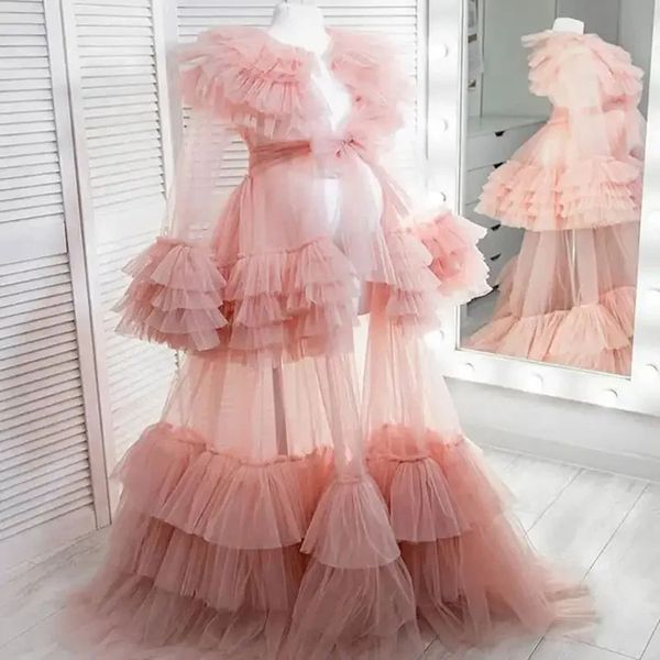 Robes longues en Tulle pour femmes, séance Photo, robes de maternité personnalisées, Lingerie de mariée moelleuse, robe de bain pour fête prénatale