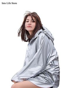 Lange waterdichte regenjas vrouw zilveren outdoor motorfiets trenchcoat regen poncho jas camping regenkleding wandelen regenkleding