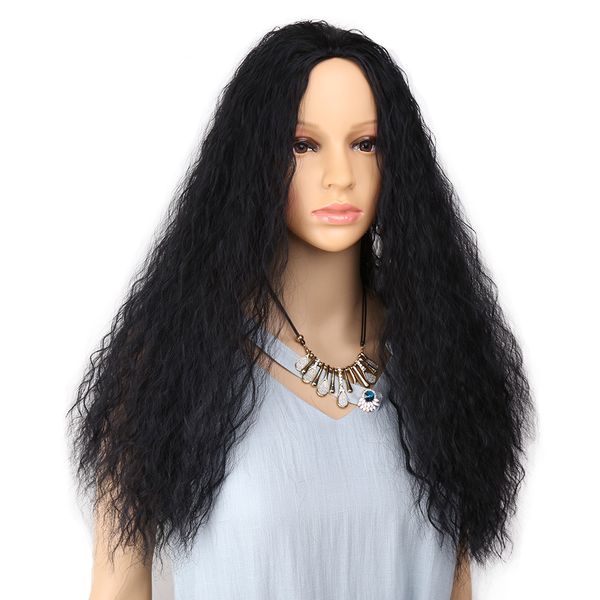 Perruque longue cheveux synthétiques Waialiki faux cheveux noir pleine perruque pour femmes vague naturelle perruques Cosplay