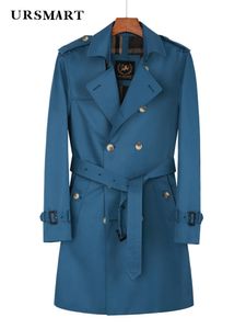 Lange windbreaker heren uit witte dubbele regenbestendige trench coatbritish gentlemanrain bewijs en ademendegabardine wollen voering 240329