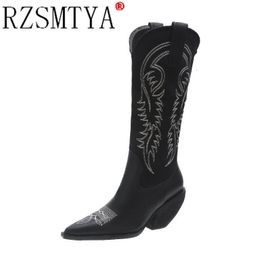 Longues femmes 828 cales de conduite en hiver High High Designer Boots Western Cowboy Boots A162 230807 649