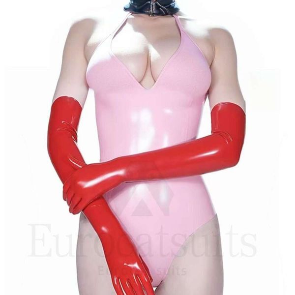 Longues femmes Latex bas chaussettes gants Latex fétiche Pantes sous-vêtements féminins Sexy