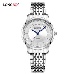 Longbo Luxury Quartz Watch Lovers Montre Women Men Coupages Coupages Watches en acier Montres de bracelet Fashion Watchs Gold 1PCS 802816236451