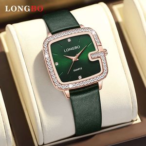 Longbo Minimalistische vierkante trendy dameskwarts Watch -bron