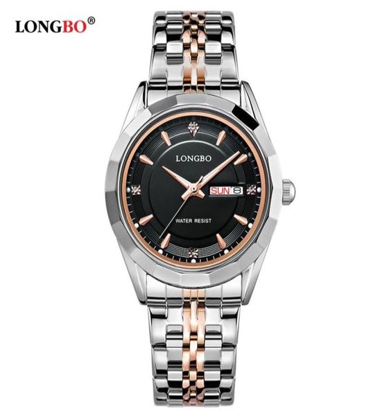 Longbo Watch Relogio masculino Marque de luxe complète Affichage analogique en acier inoxydable Full Date Quartz Watch Business Watch Men Woar Watch 84636639