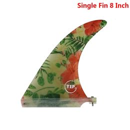 Fin Longboard 8 pouces Central Quilha Polied Flowing Flowing Flowing Flower Fiberglass Surfboard 1pc Centre Centre Accessoire 240407