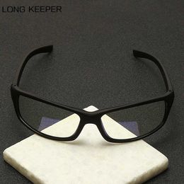 LongKeeper Anti Blaues Licht Brillengestell für Männer Frauen Retro Quadratische Sportbrillen Mode Schwarz Klare Linse Gaming Brillen Y0831