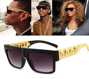 LongKeeper mode chaîne en métal doré Beyonce lunettes de soleil Vintage Hip Hop lunettes de soleil UV4001Sunglasses1163201