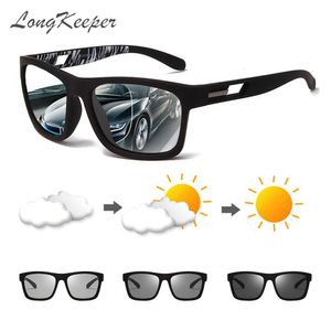 LongKeeper nouvelles lunettes de soleil photochromiques polarisées Design de marque hommes conduite changement couleur lunettes de soleil Anti-UV lunettes carrées