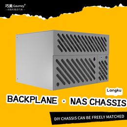 Longku NAS châssis DIY8 baie ATX demi-hauteur PCIe Noir Qunhui SFX serveur de stockage de fichiers Qiaomei