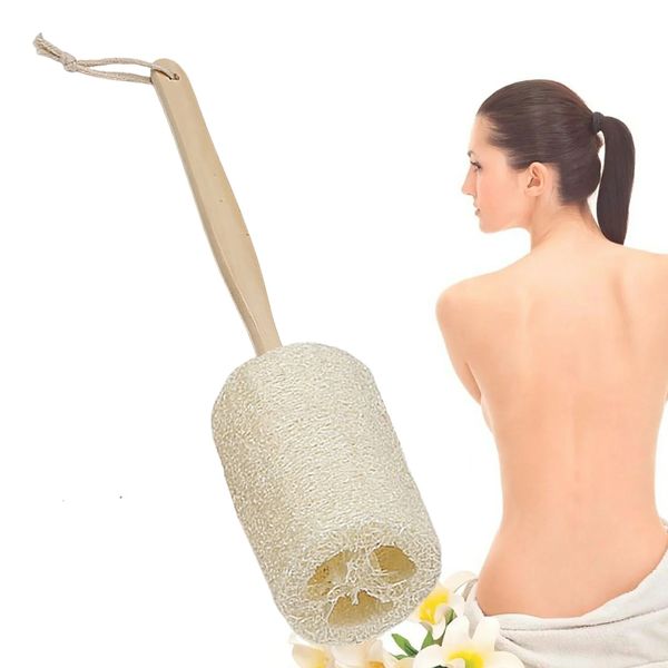 Loofah sur un bâton éponges de luffa naturelles à Long manche, éponge de bain-douche, brosse de douche, éponge corporelle, épurateur pour hommes et femmes