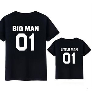 Kijk groot klein man t-shirt outfits korte mouw vader en zoon familie matching kleding 210417