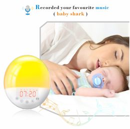 Loonas Smart WiFi Wake Up Light 7 Colors Sunrise Alarm Clock FM Radio Light Alarm Tuya App Remote Control voor Alexa Google Home