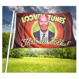 Looney Tunes That's All Folk Biden 3X5FT Vlaggen Buiten 150x90cm Banners 100D Polyester Hoge kwaliteit Levendige kleuren met twee koperen ringetjes G0327